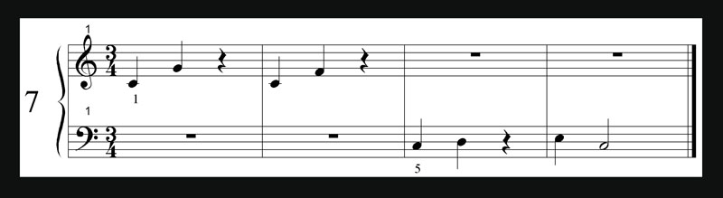fig.2 music notes on staff